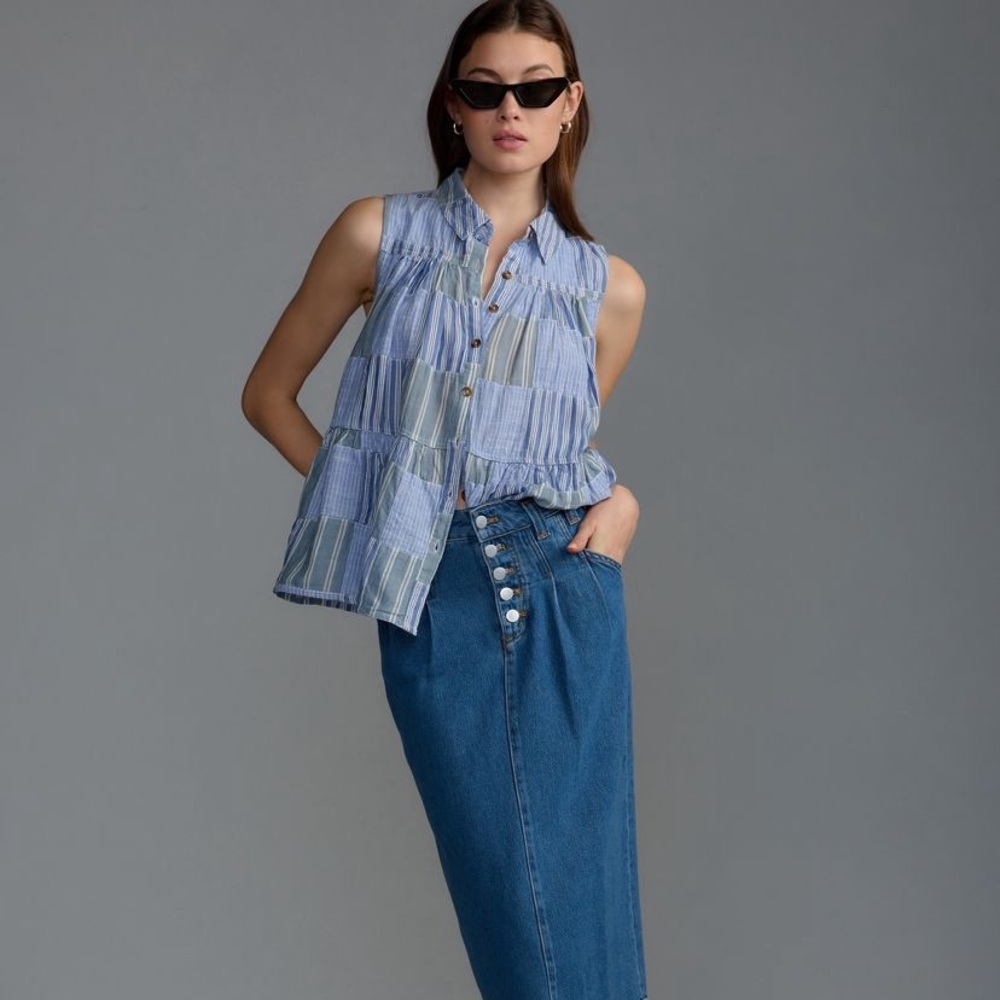Pilcro Tiered Sleeveless Blouse - Picture 2 of 8